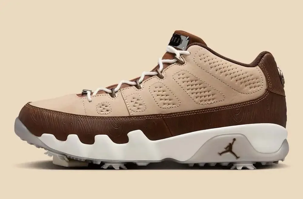 Happy Life Wood x Nike Air Jordan 9 Low Golf 'Woodgrain' (FN6929-200)